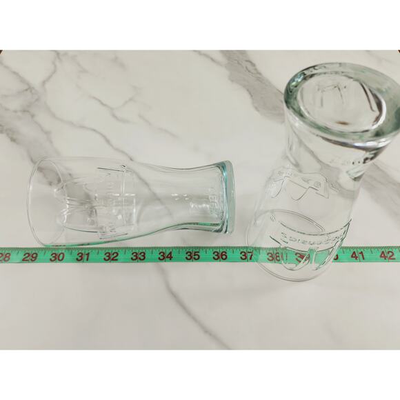 McDonald's Clear Tall Glass 16oz Drinking Glasses 6 1/2" Embossed Logo 1992 x2 - Picture 13 of 13